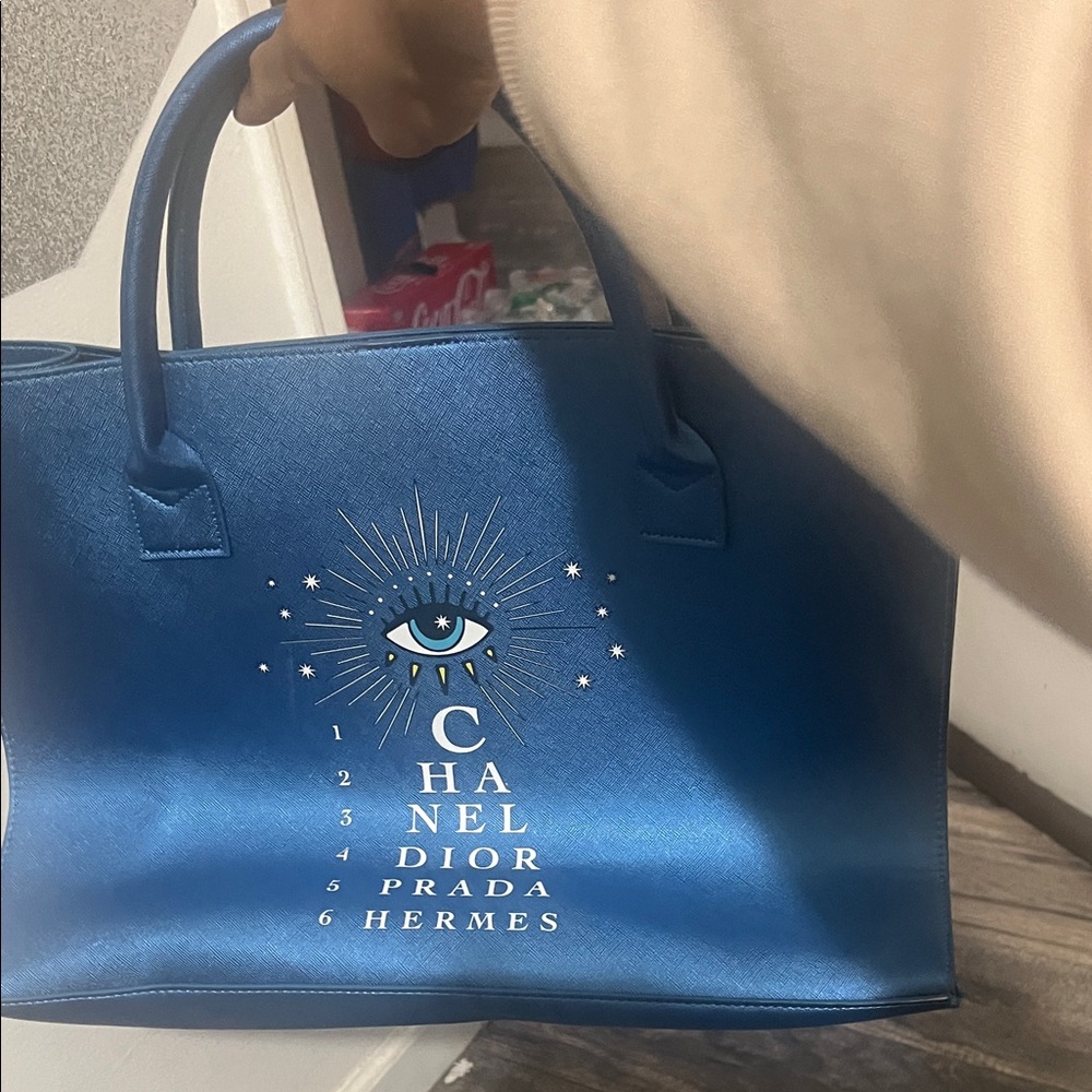 Blue Designer Tote Bag